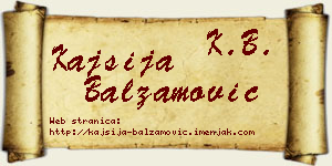 Kajsija Balzamović vizit kartica